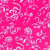 Virágmintás fürdőruha anyag - HOT PINK / SILVER